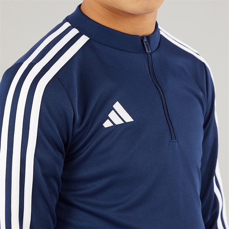 adidas Junioren Tiro 23 Club 1/4 Zip Training Top Team Blue/Wit - Afbeelding 3