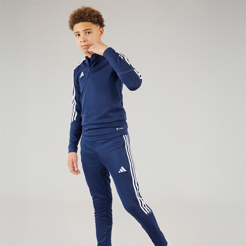 adidas Junioren Tiro 23 Club 1/4 Zip Training Top Team Blue/Wit - Afbeelding 4