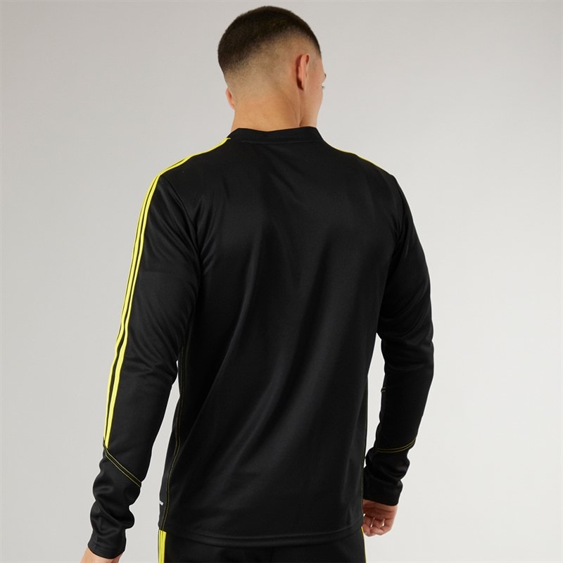 adidas Heren Tiro 23 Club 1/4 Rits Trainingsshirt Zwart/Helder Geel - Afbeelding 2