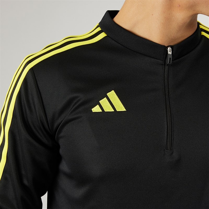 adidas Heren Tiro 23 Club 1/4 Rits Trainingsshirt Zwart/Helder Geel - Afbeelding 5