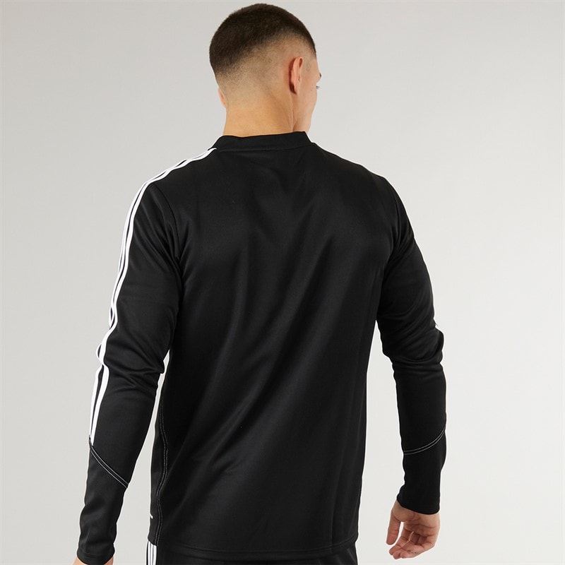 adidas Heren Tiro 23 Club 1/4 Ritssluiting Trainingsshirt Zwart/Wit - Afbeelding 2