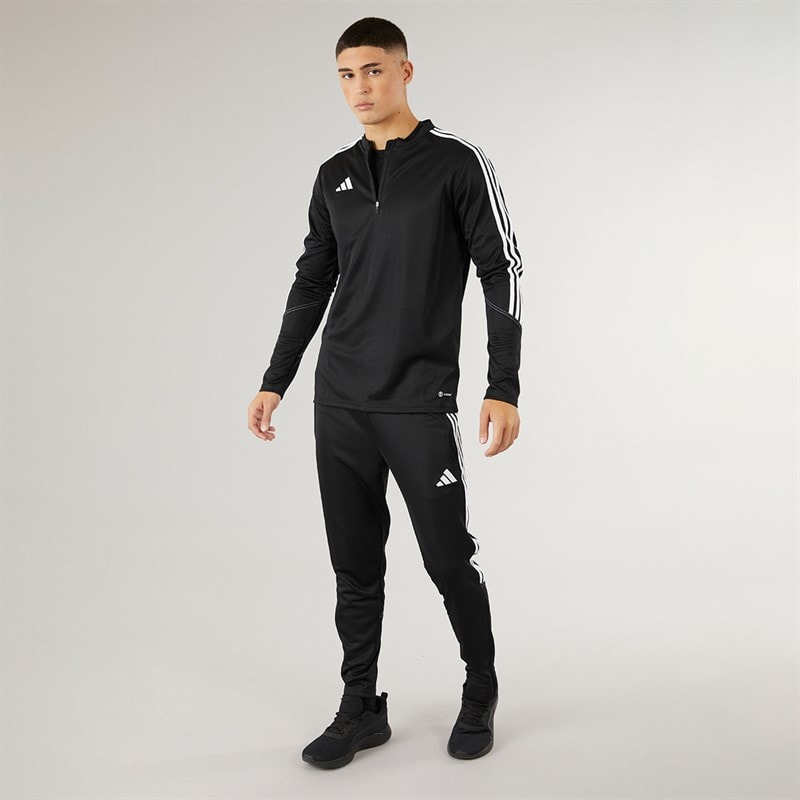 adidas Heren Tiro 23 Club 1/4 Ritssluiting Trainingsshirt Zwart/Wit - Afbeelding 4