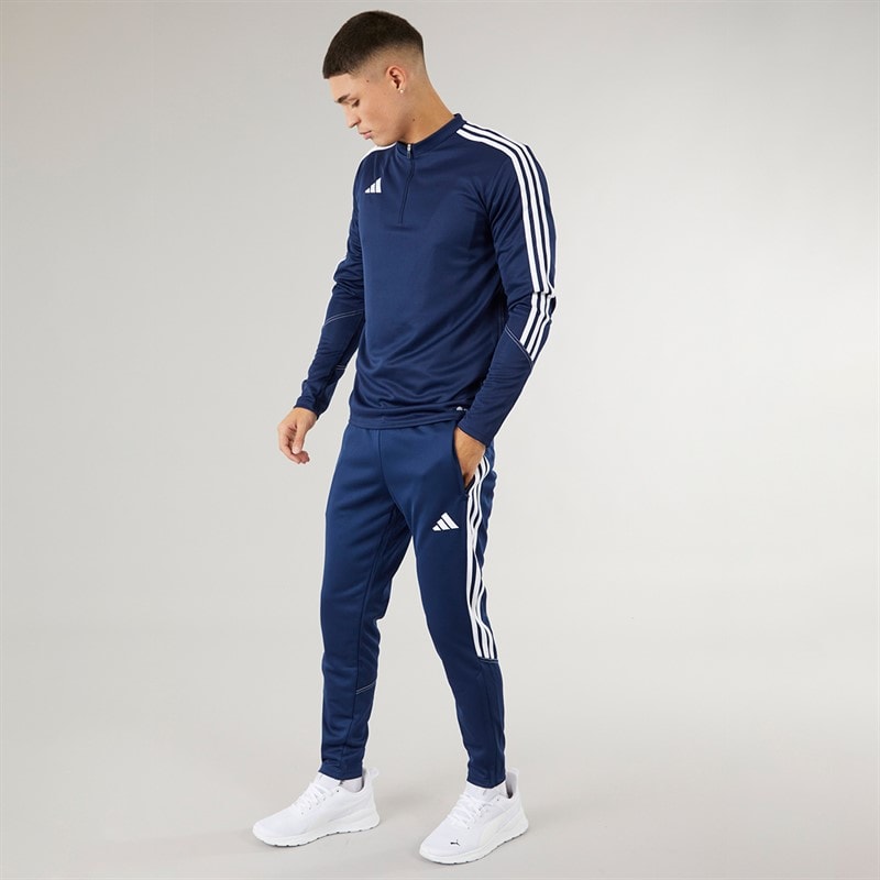 adidas Heren Tiro 23 Club 1/4 Rits Trainingsshirt Marineblauw/Wit - Afbeelding 3