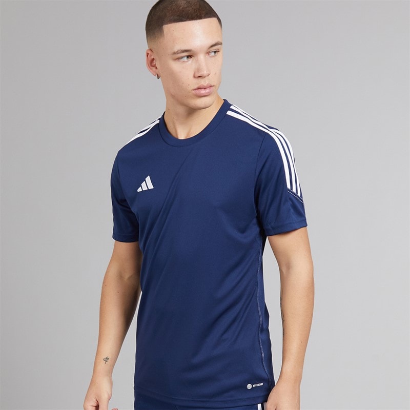 adidas Heren Tiro 23 Club T Shirt Team Navy Blue 2/Wit - Afbeelding 1
