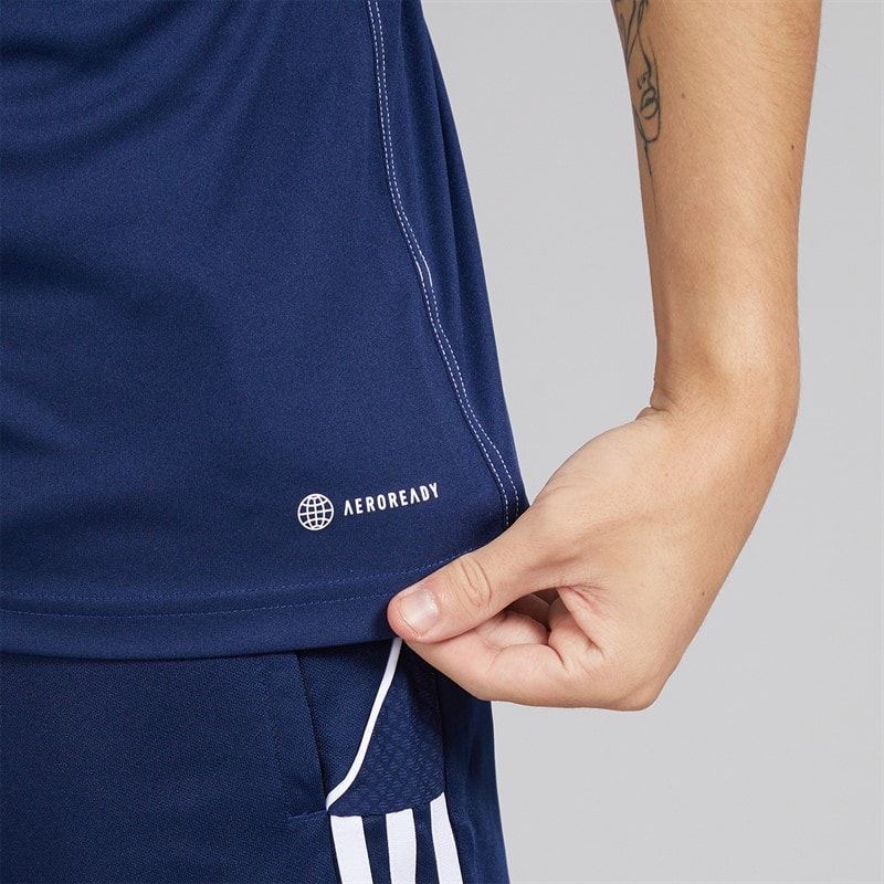 adidas Heren Tiro 23 Club T Shirt Team Navy Blue 2/Wit - Afbeelding 5
