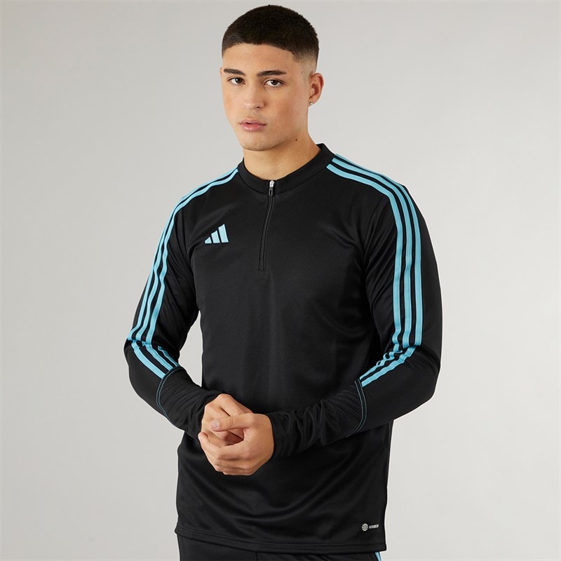 adidas Tiro 23 Club 1/4 Zip top treningowy dla niego kolor czarny/preloved niebieski – zdjęcie  3