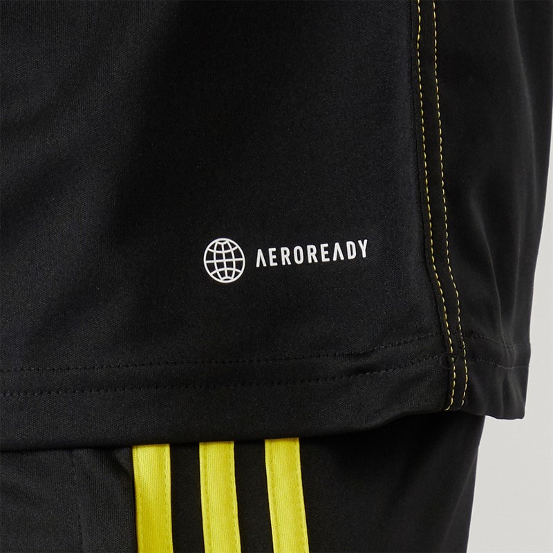 adidas Heren Tiro 23 Club T Shirt Zwart/Bright Yellow - Afbeelding 5