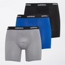 adidas Boxers ajustés en coton stretch Homme (lot de 3) Noir/Gris/Royal
