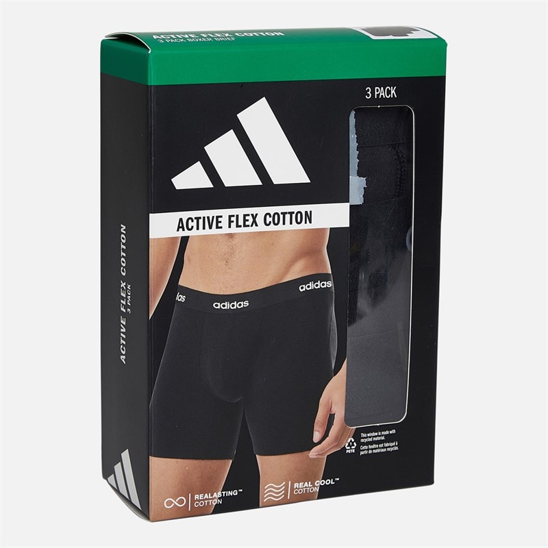 adidas Boxers ajustés en coton stretch Homme (lot de 3) Noir/Noir/Noir - Image 2
