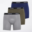 adidas Boxers ajustés en coton stretch Homme (lot de 3) Navy/Gris/Olive