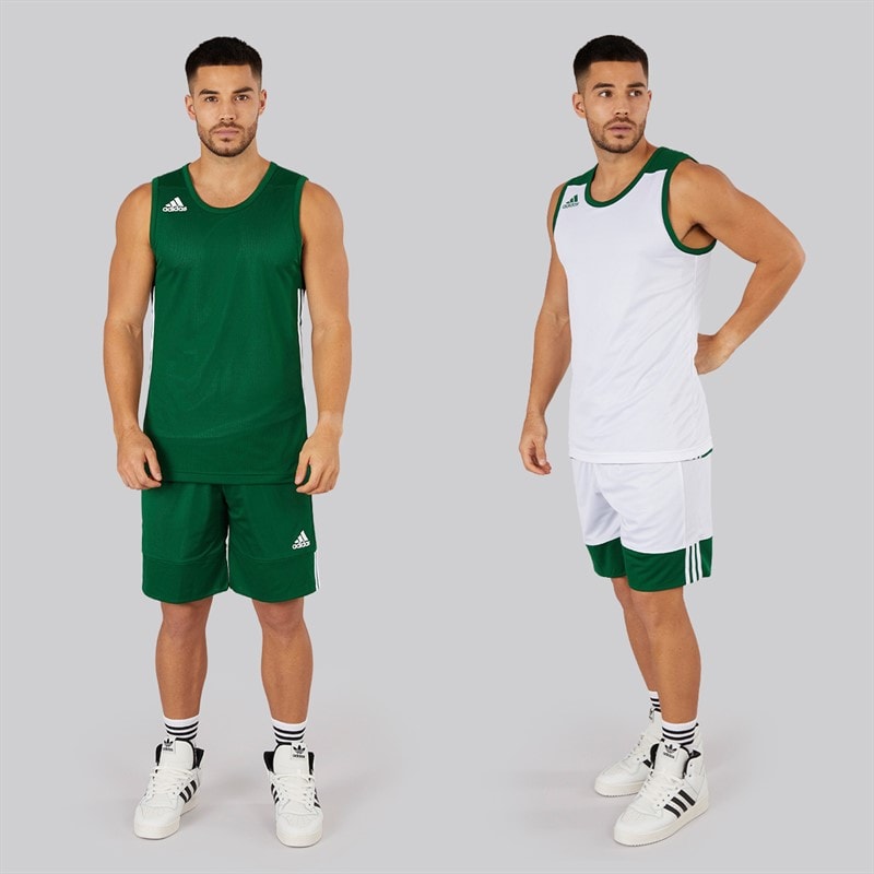 adidas Herren 3G Speed Reversible Basketballshorts Dark Green/Weiß - Bild 4