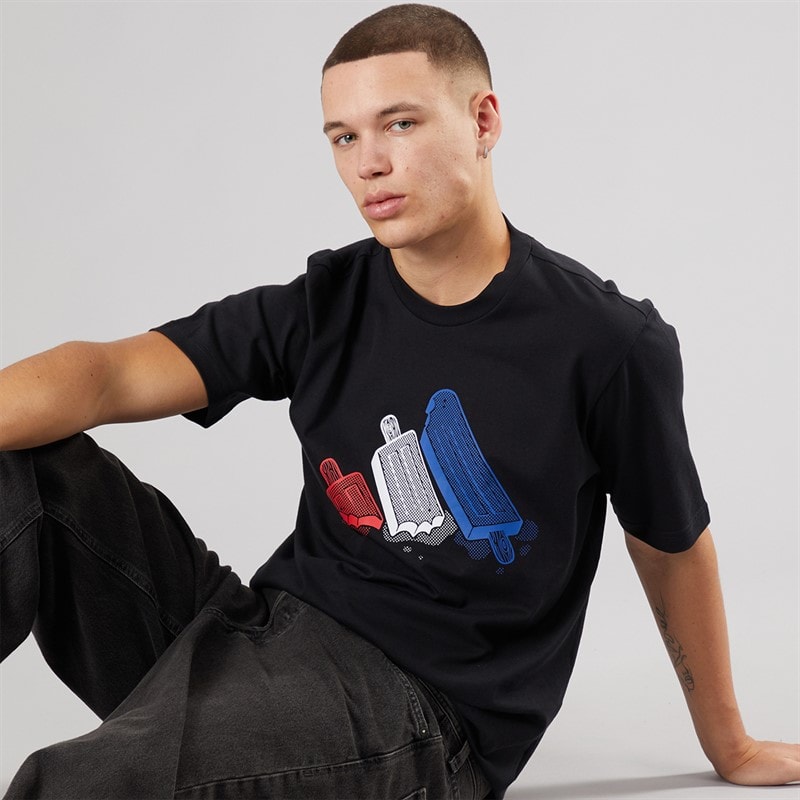 adidas Heren Lounge IJsje Grafisch T-shirt Zwart