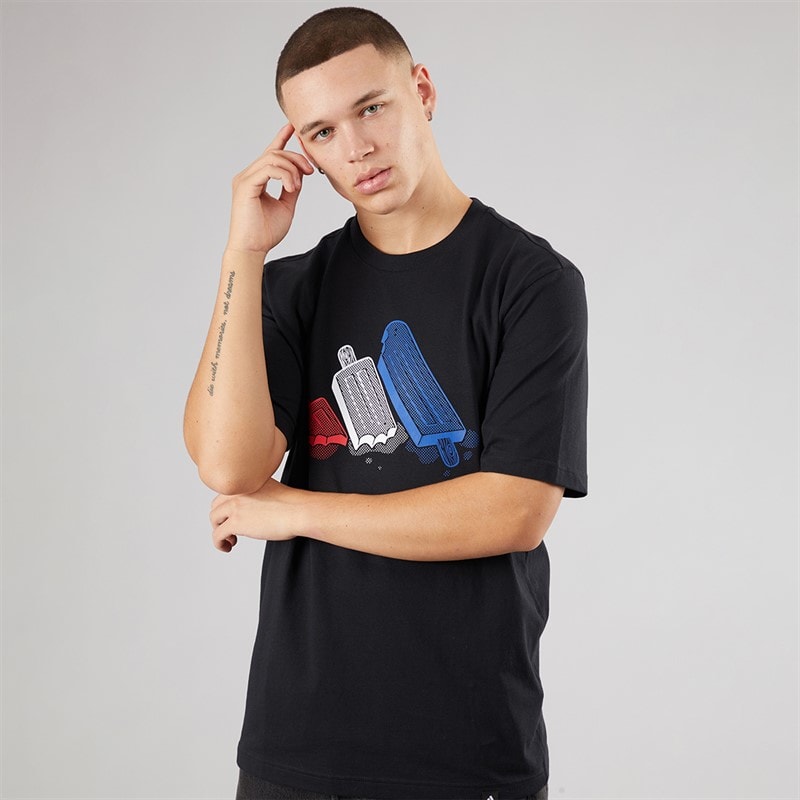 adidas Heren Lounge IJsje Grafisch T-shirt Zwart - Afbeelding 3