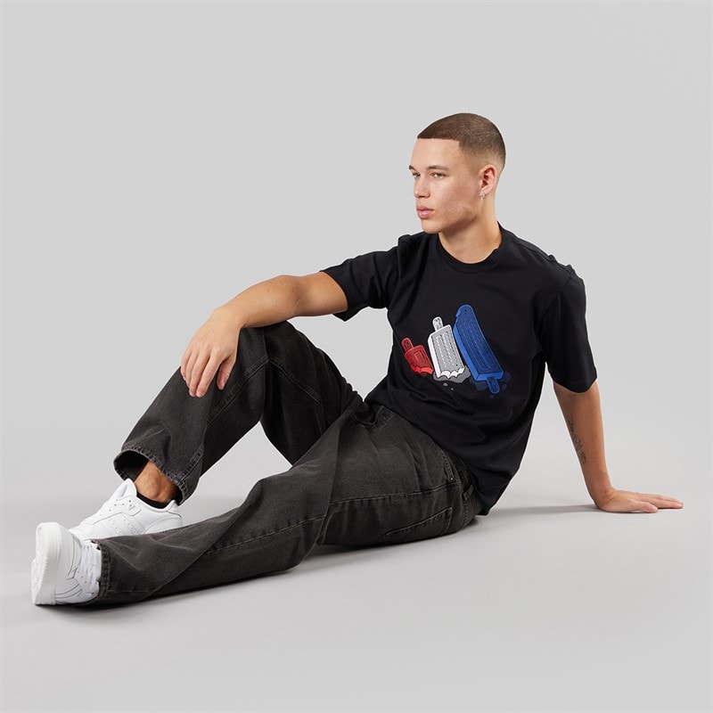 adidas Heren Lounge IJsje Grafisch T-shirt Zwart - Afbeelding 4