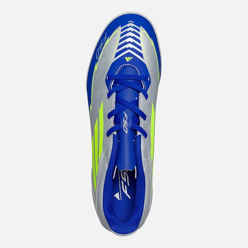 adidas Herenschoenen F50 Club Messi La Vida Rapida Pack TF Kunstgras Voetbalschoenen Silver Metallic/Solar Yellow/Lucid Blue - Afbeelding 4