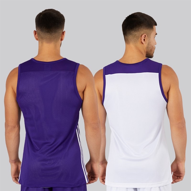 adidas Herren 3G Speed Reversible Basketball Trikot Collegiate Purple/Weiß - Bild 2