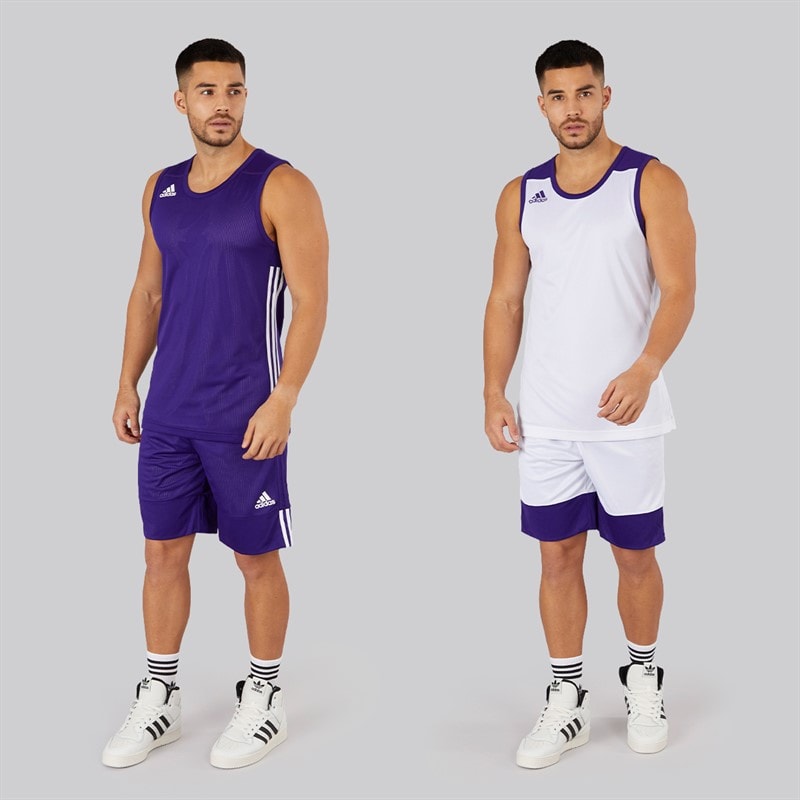 adidas Herren 3G Speed Reversible Basketball Trikot Collegiate Purple/Weiß - Bild 3
