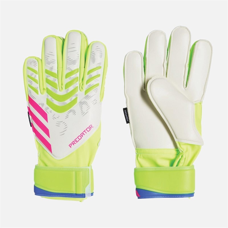 adidas Junior Predator Match Finger Save Keeper Handschoenen Lucid Lemon/Wit/Lucid Pink