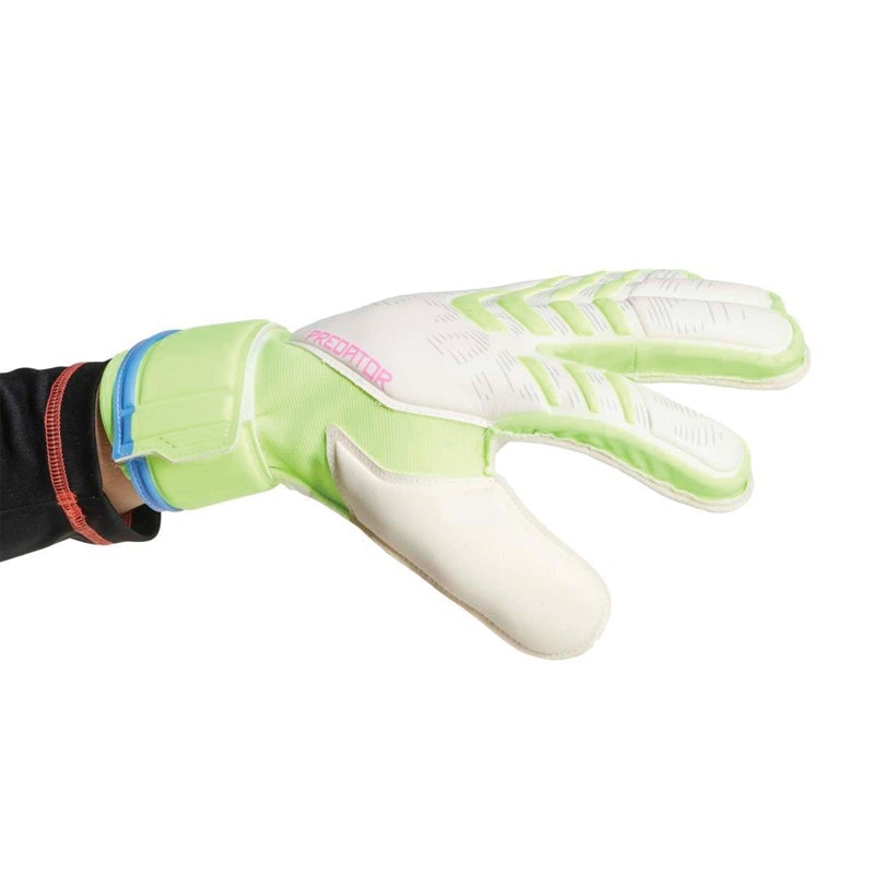 adidas Heren Predator Match Finger Save Keeper Handschoenen Wit/Lucid Lemon/Lucid Pink - Afbeelding 2