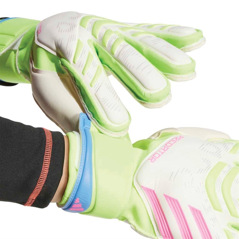 adidas Heren Predator Match Finger Save Keeper Handschoenen Wit/Lucid Lemon/Lucid Pink - Afbeelding 3
