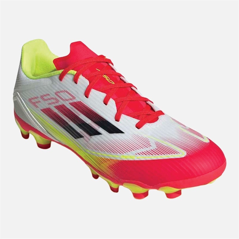 adidas Heren F50 League MG Multi Ground Voetbalschoenen Cloud White/Core Black/Solar Yellow - Afbeelding 5