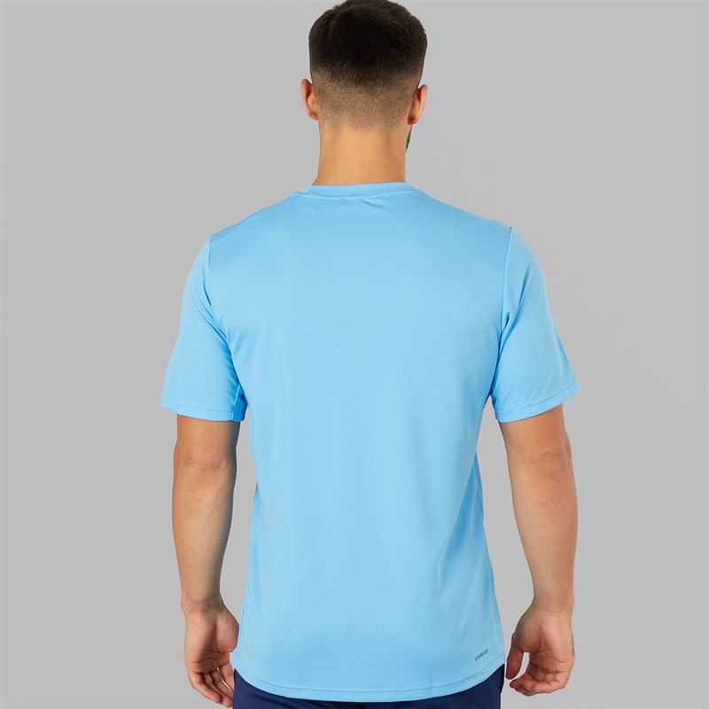 adidas Heren Train Essentials Basis T-shirt Semi Blue Burst/Zwart - Afbeelding 2