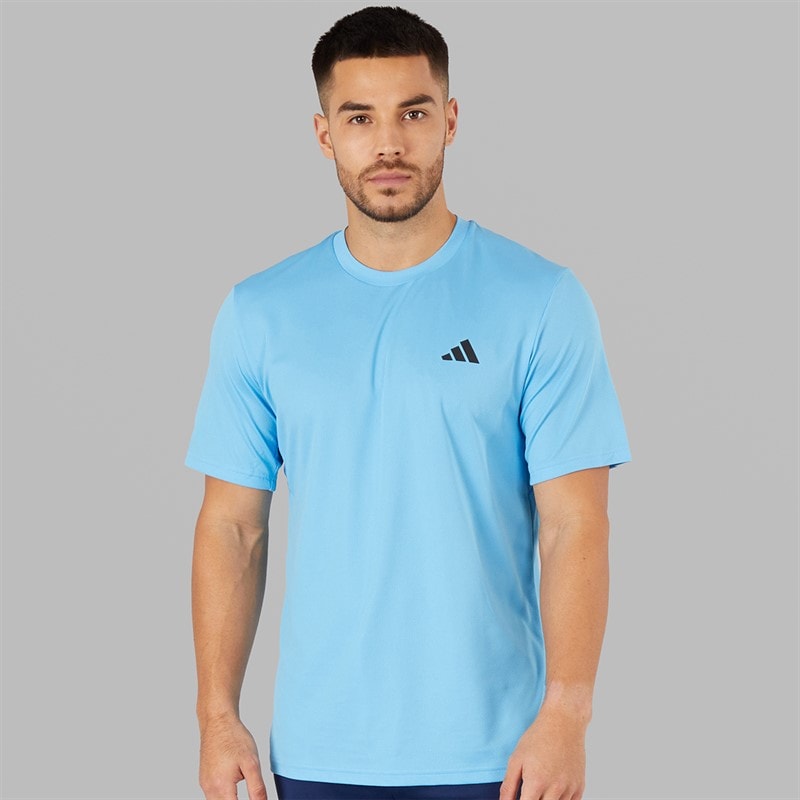 adidas Heren Train Essentials Basis T-shirt Semi Blue Burst/Zwart - Afbeelding 3