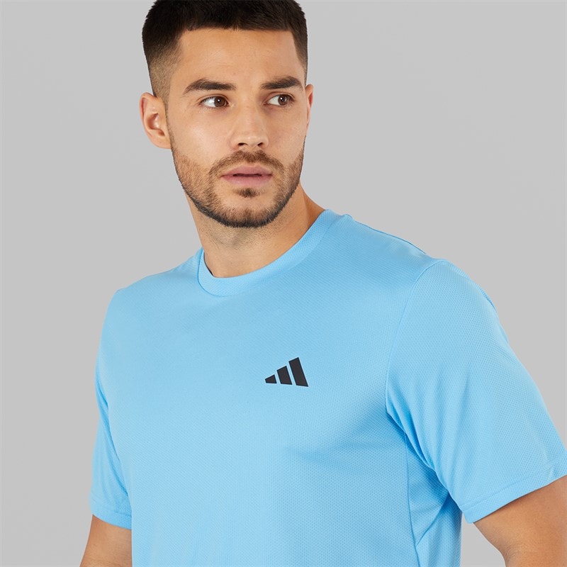 adidas Heren Train Essentials Basis T-shirt Semi Blue Burst/Zwart - Afbeelding 5