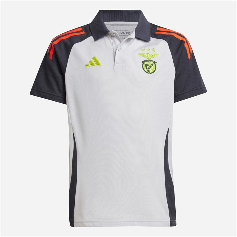 adidas Jongens SLB Benfica Poloshirt Light Solid Grey/Semi Solar Orange