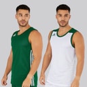 adidas Heren 3G Speed Omkeerbaar Basketbalshirt Dark Green/Wit