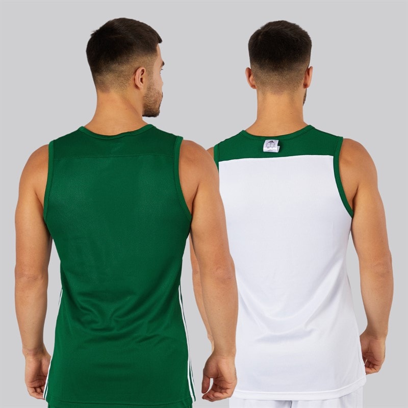 adidas Heren 3G Speed Omkeerbaar Basketbalshirt Dark Green/Wit - Afbeelding 2