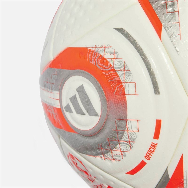 adidas Dames Euro 25 Finale Pro Officiële Wedstrijd Voetbal (FIFA Kwaliteit Pro Gecertificeerd) Wit/Silver Metallic/Lucid Lemon - Afbeelding 3