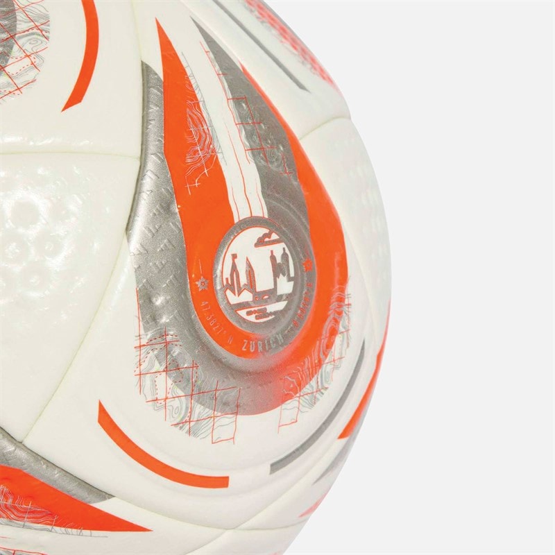 adidas Dames Euro 25 Finale Pro Officiële Wedstrijd Voetbal (FIFA Kwaliteit Pro Gecertificeerd) Wit/Silver Metallic/Lucid Lemon - Afbeelding 4