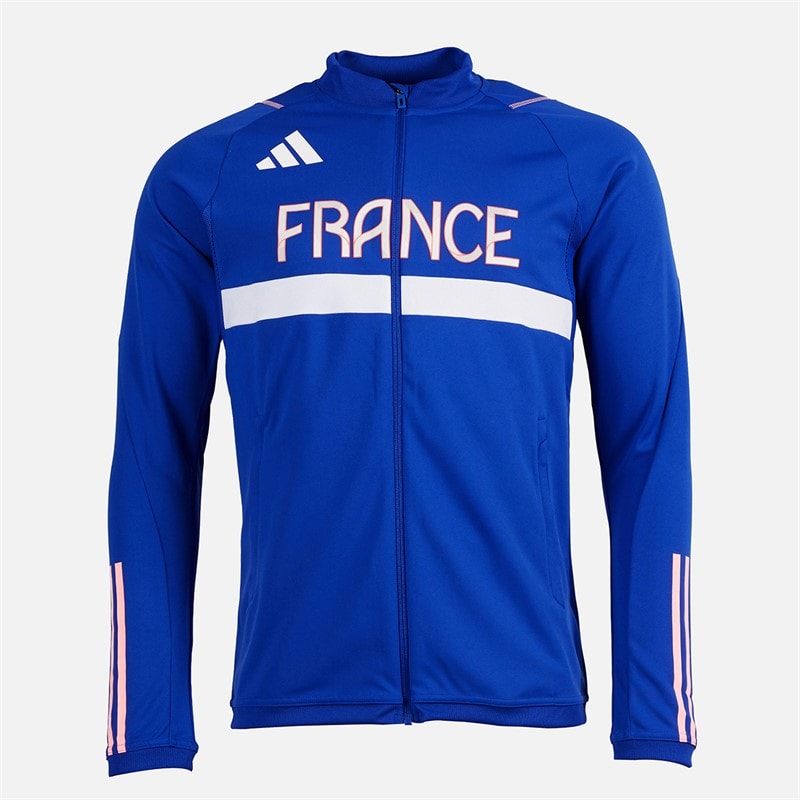 adidas Heren FFR Team Frankrijk Track Jacket Semi Lucid Blue