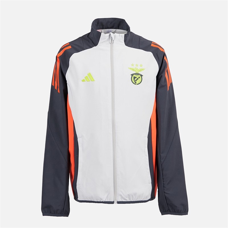 adidas Veste de présentation junior Garçon SLB Benfica Gris Clair Uni/Orange Solaire Semi Lgh Solid Grey/Semi Solar Orange
