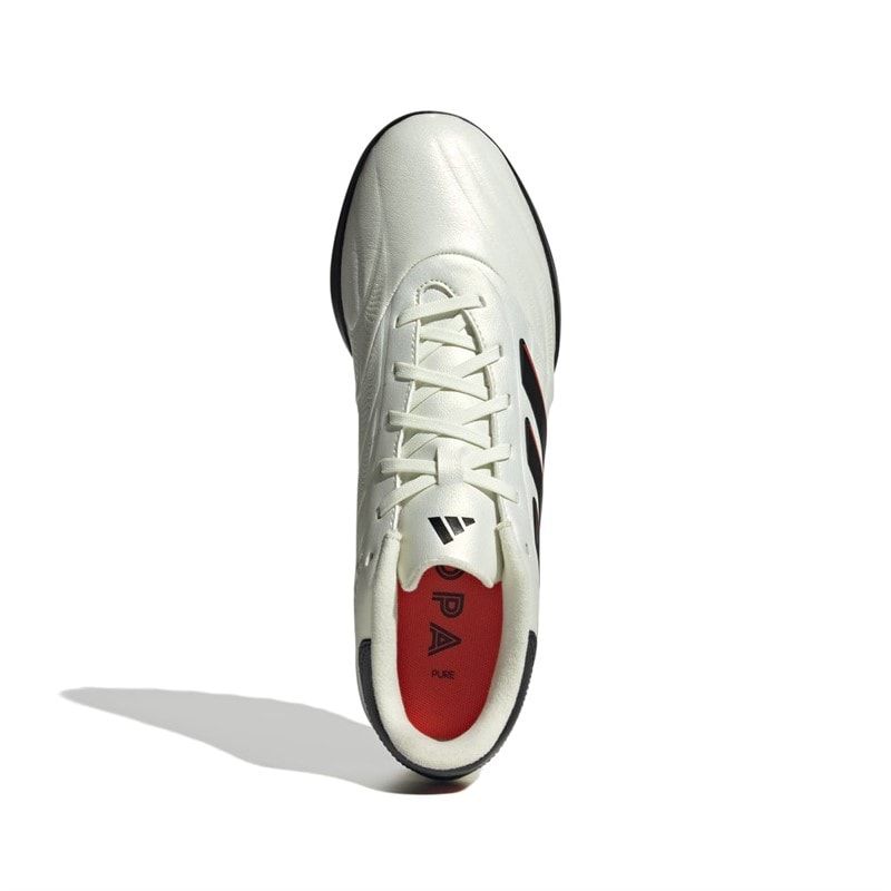 adidas Heren Copa Pure 2 League Solar Energy Pack TF Astro Fußballschuhe Ivory/Core Black/Solar Red - Afbeelding 4