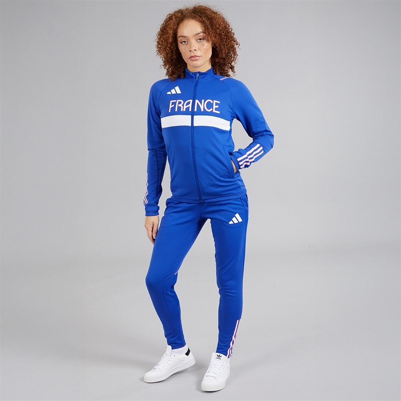 adidas FFR Team France Kurtka sportowa dla niej kolor Semi Lucid Blue – zdjęcie  4