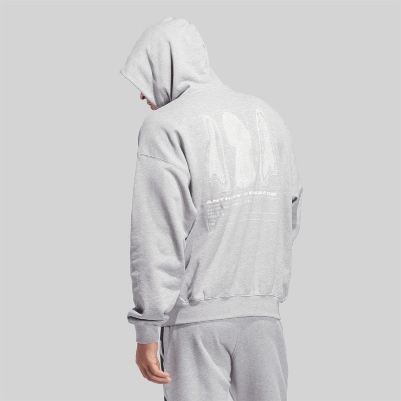 adidas Heren Ant Edwards Grafische Hoodie Medium Grey Heather