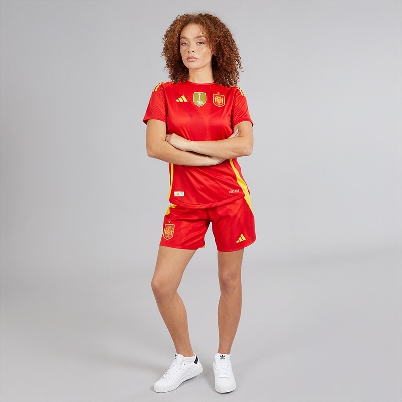 adidas Damen FEF Spanien Damen 24/25 Authentische Heimshorts Better Scarlet - Bild 4