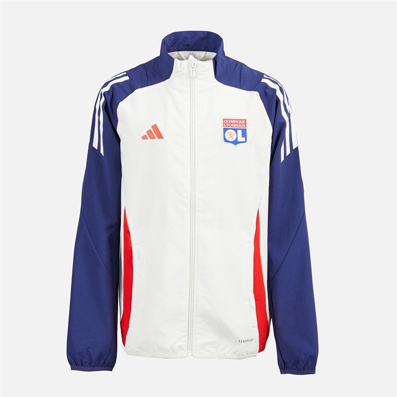 adidas Junior Jongens OL Olympique Lyon Presentatie Jas wit Tint/Midnight Indigo/Bright Red - Afbeelding 1