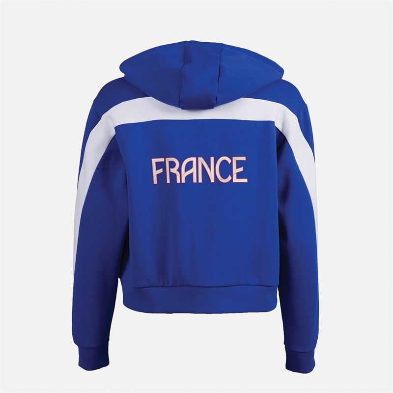 adidas Bluza z kapturem FFR dla niej Francja kolor Semi Lucid Blue – zdjęcie  2