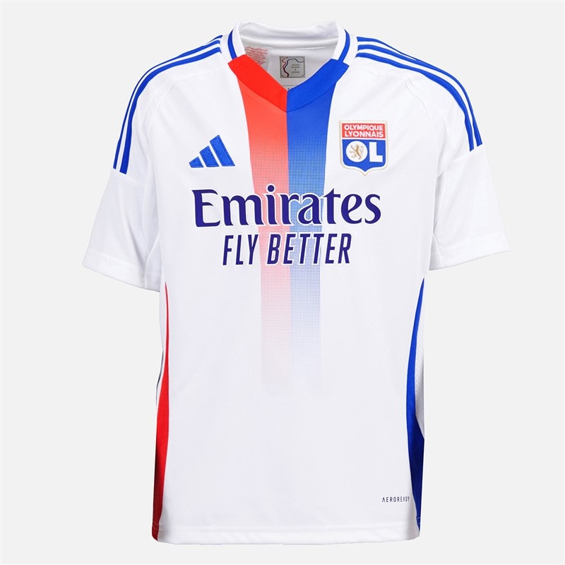 adidas Jongens OL Olympique Lyon 24/25 Thuis Tenue Wit - Afbeelding 1
