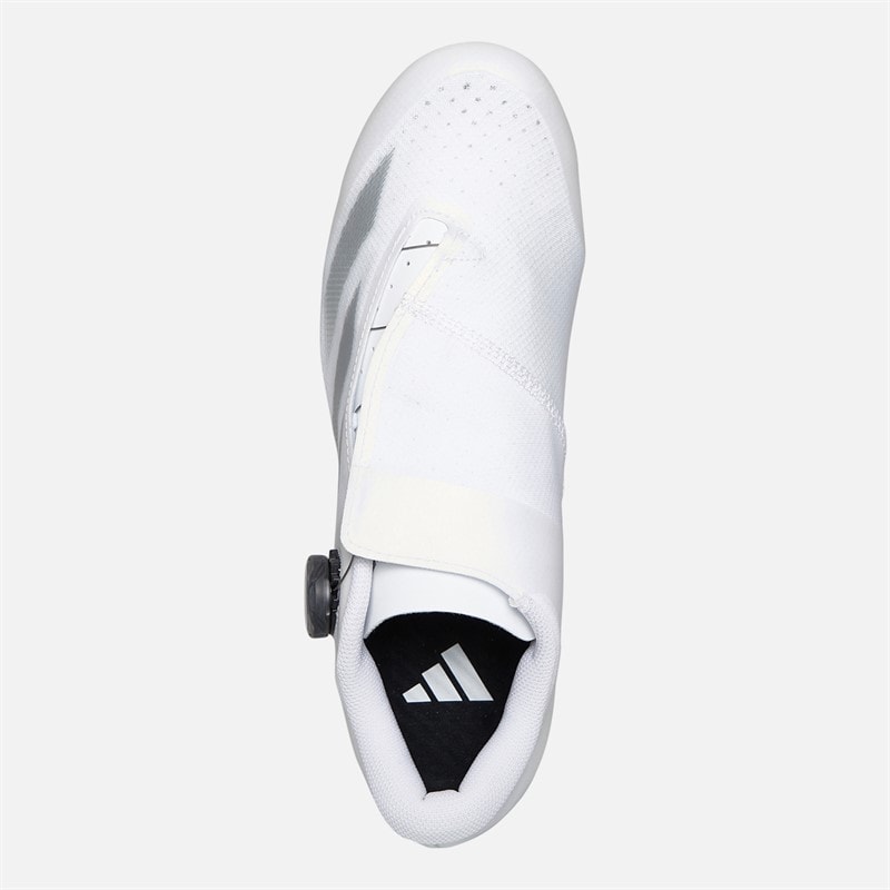 adidas Heren Tempo 3 Strepen BOA Fietsschoenen Cloud White/Silver Metallic/Core Black - Afbeelding 4