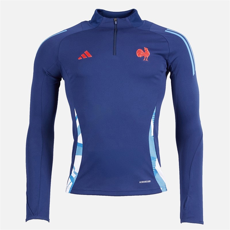 adidas Dames FFR Frankrijk Rugby Training Top Dark Blue