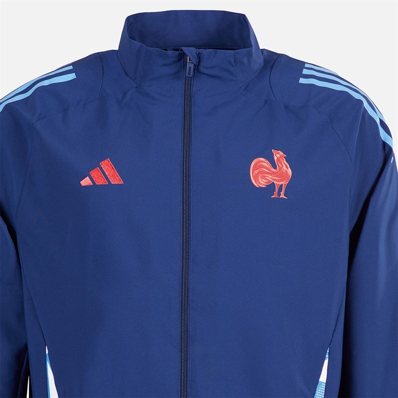 adidas Heren FFR Frankrijk Rugby Presentatie Jas Dark Blue - Afbeelding 3