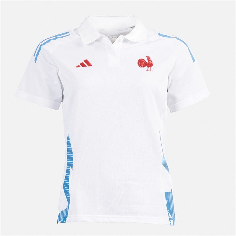 adidas Dames FFR Frankrijk Rugby Training Polo Wit