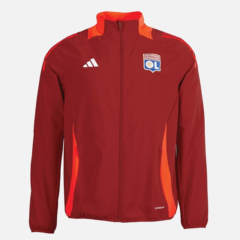 adidas Heren OL Olympique Lyon Presentatie Jas Team Power Red 2 - Afbeelding 1