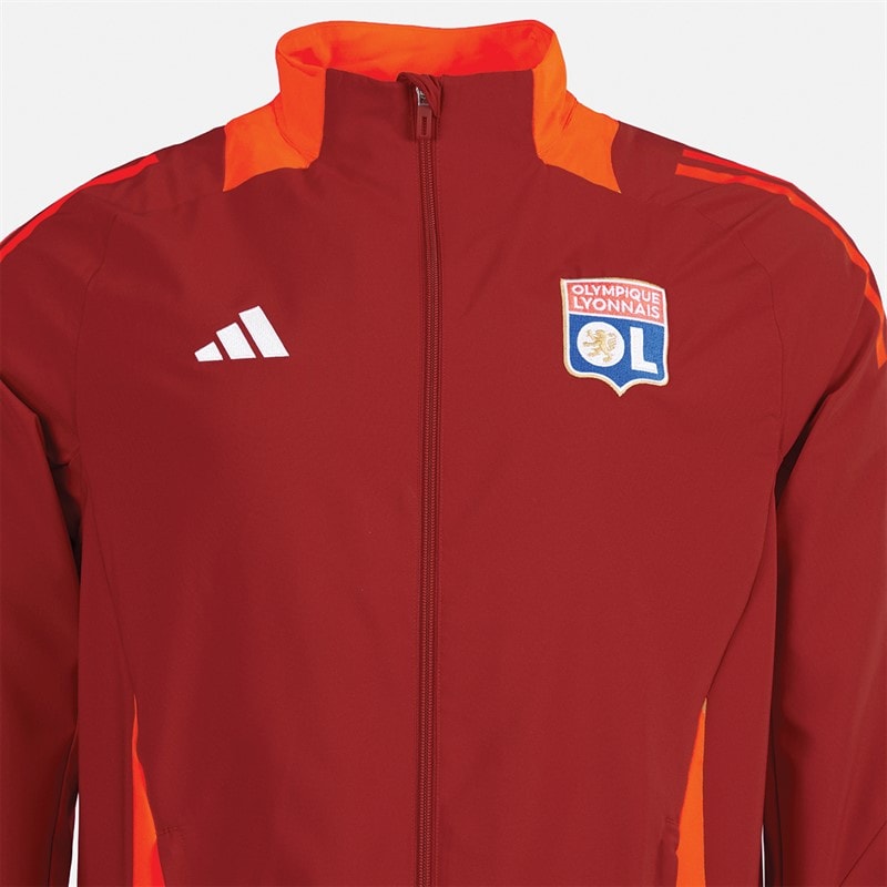 adidas Heren OL Olympique Lyon Presentatie Jas Team Power Red 2 - Afbeelding 3