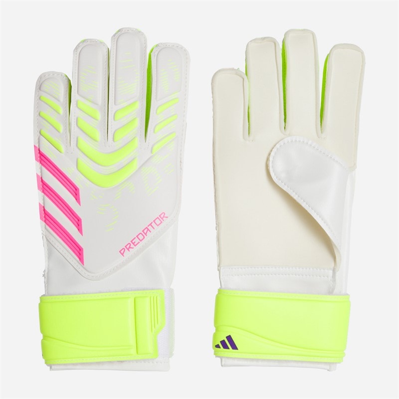 adidas Junior Predator Training Keepershandschoenen Wit/Lucid Lemon/Lucid Pink - Afbeelding 1