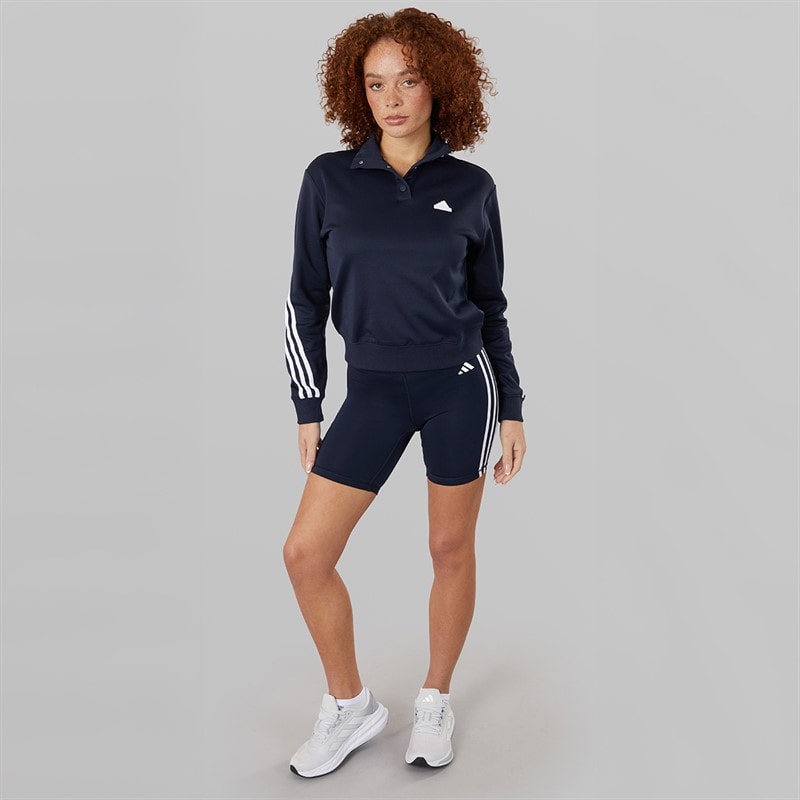 adidas Spodnie treningowe z wysokim stanem 3-Stripes dla niej kolor Legend atramentowy – zdjęcie  4